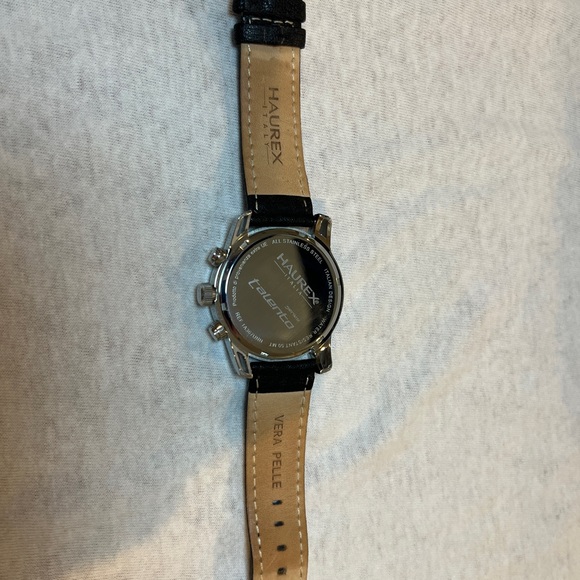 Haurex Talento Men’s Watch Model 1A367UNN with Vera  Pelle black leather band - Picture 2 of 15